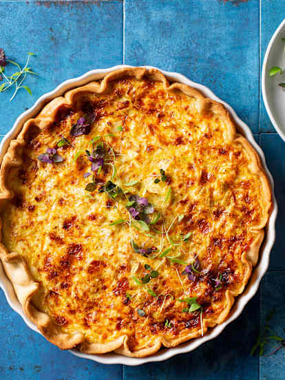 Tarta salada de puerros