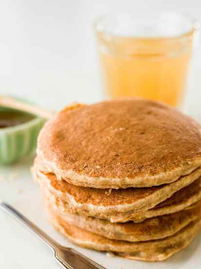Panquecas integrais com requeijão