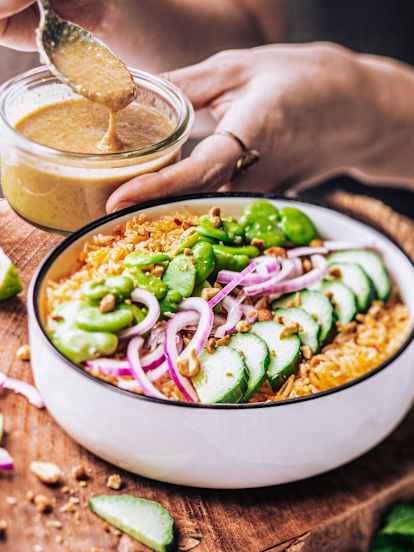 Salade de riz croustillante