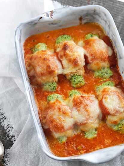 Filé de frango recheado com queijo e espinafre