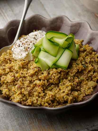 Ras el Hanout Rind mit Couscous und Zucchini