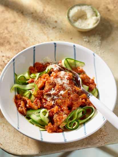 Mushroom Bolognese with Courgette Noodles