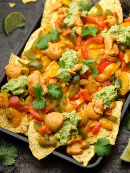 Sweet Pepper Nachos with Guacamole