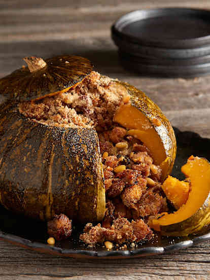 Sausage Stuffed Kabocha