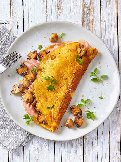 Omelette prosciutto e funghi