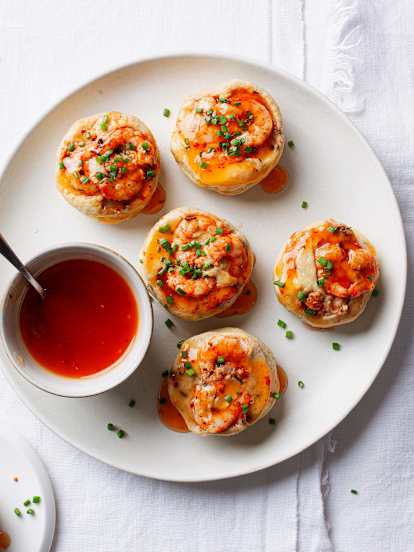 Mini-omelettes aux crevettes