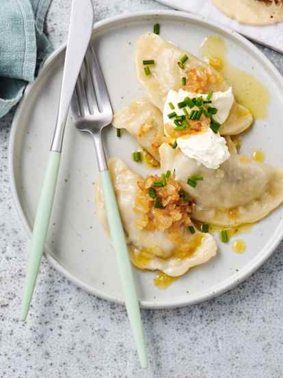 Mushroom and sauerkraut pierogi