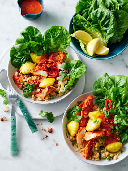 Kip met geroosterde Rode Paprika en Pompoen