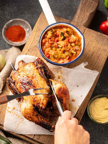Whole Chicken with Ratatouille