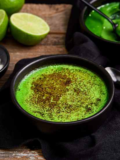 Crème Brûlée met Pandan en Kokosnoot