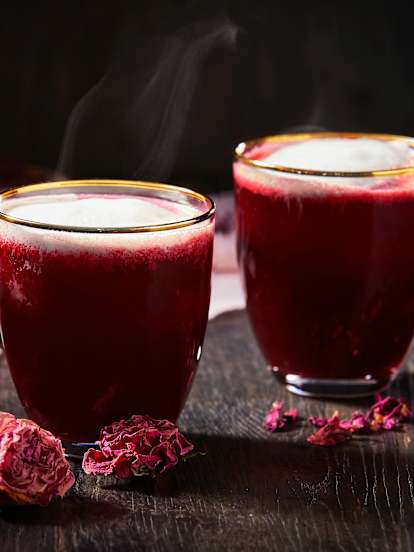 Rose and Hibiscus Latte
