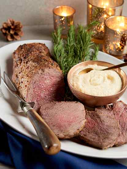 Beef Tenderloin with Parmesan Horseradish Sauce