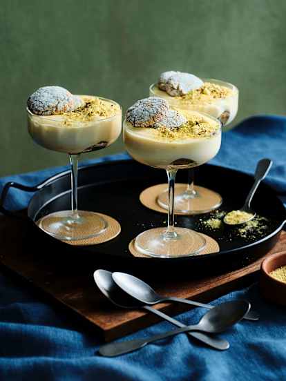 Pistachio and lemon  individual tiramisu