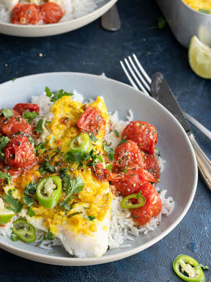 Baked Turmeric Fish and Tomato Salsa