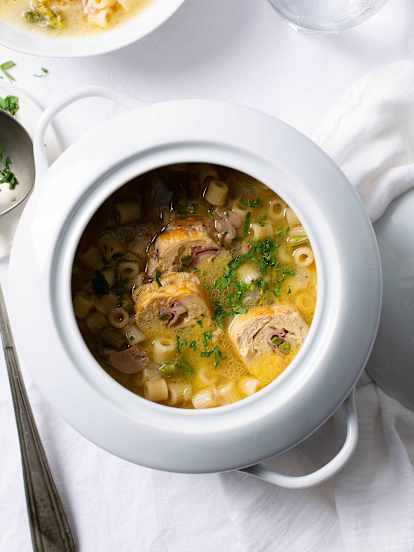 Chicken Involtini with Mushroom Rigatoni