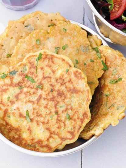 Panquecas de curgete e cenoura