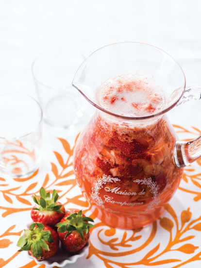 Sangria de champanhe e morango