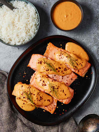 Zalm met Basmatirijst en Dille-Roomsaus
