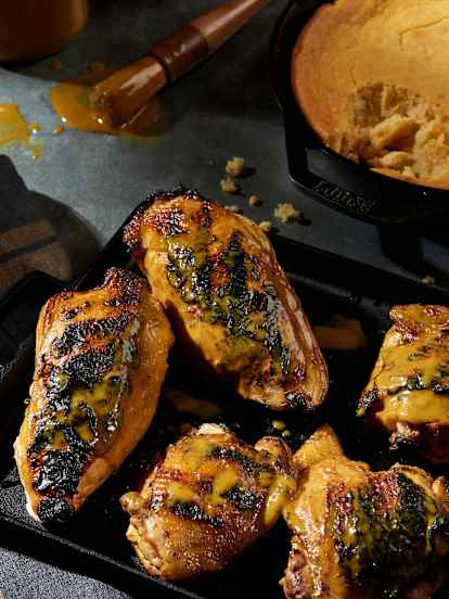 Carolina BBQ Chicken with Skillet Cornbread