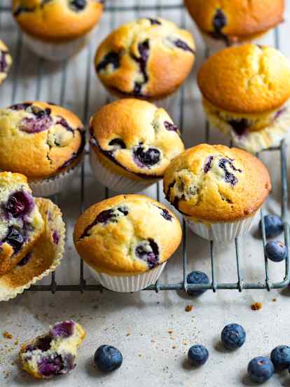 Muffins gourmands aux myrtilles