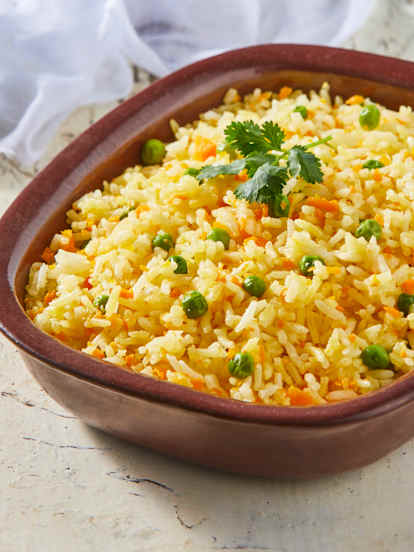 Arroz blanco con verduras