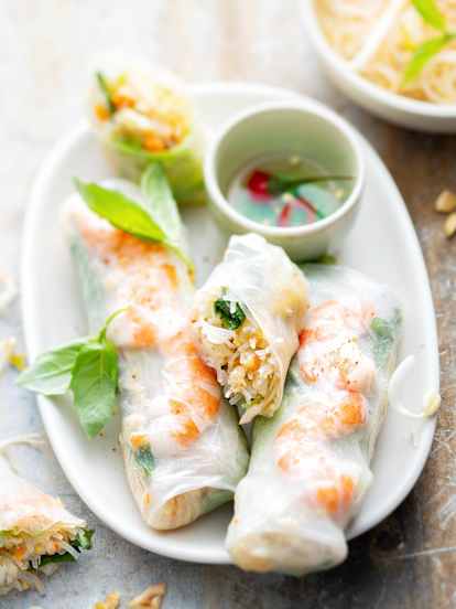 Rouleaux de printemps aux crevettes et au poisson