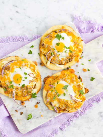Breakfast Sausage Pizzas