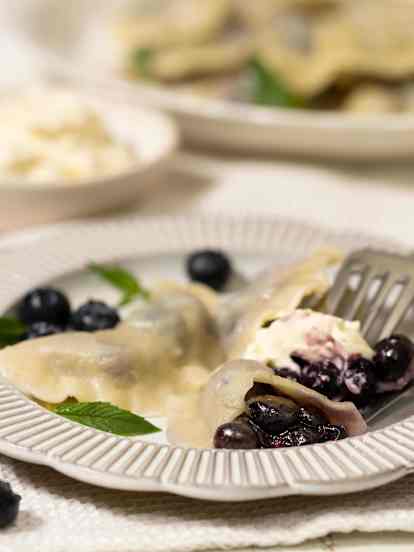 Pierogi with blueberries