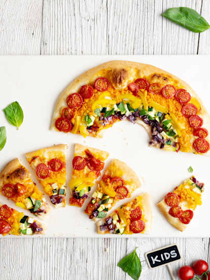 Kids Rainbow Veggie Pizza