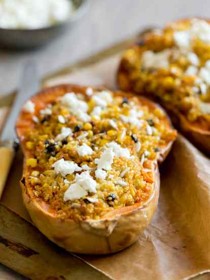 Stuffed Butternut Squash with Feta