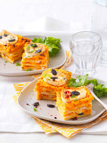 Lasagne au potiron et chèvre frais