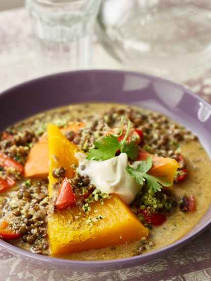 扁豆咖哩佐蒸南瓜