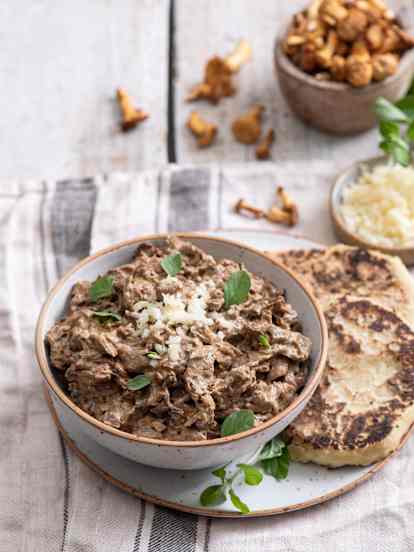 Moskole z podhalańskim sosem grzybowym