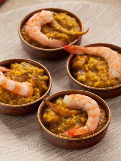 Risotto de calamares y langostinos