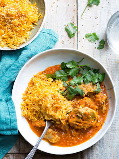 Curry de porc au lait de coco et riz basmati