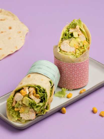 Wraps mit Hendlfleisch und Mais
