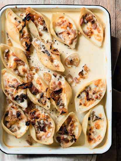 Conchiglioni farcis, mont-d'or et champignons