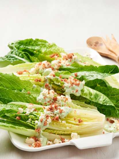 Romaine Salad with Blue Cheese and Prosciutto Dust