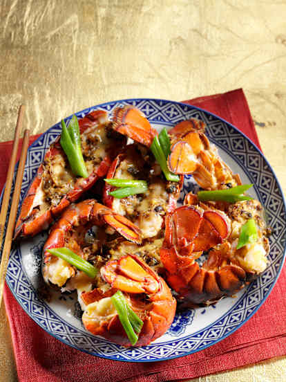 Lobster Tails with Black Bean Chili Sauce