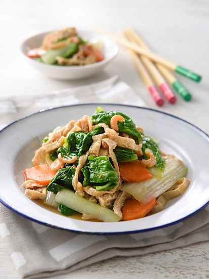 小白菜炒豆包