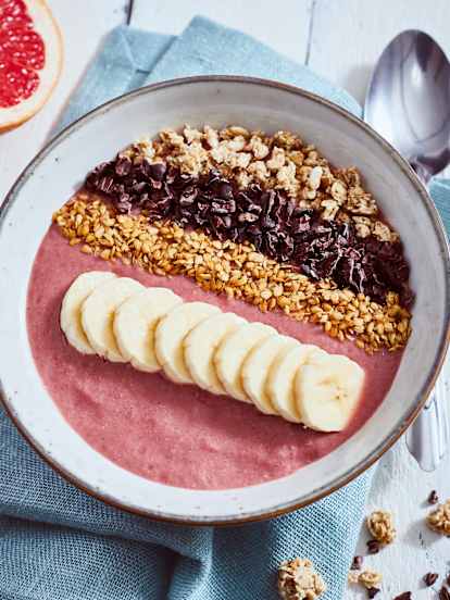 Cherry Smoothie Bowl and Cocoa Nibs