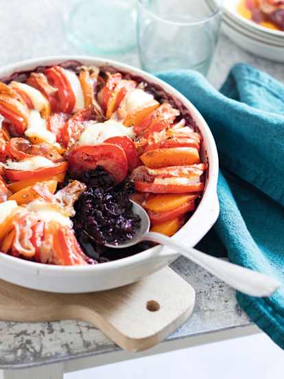Tian tomate, abricot et riz noir
