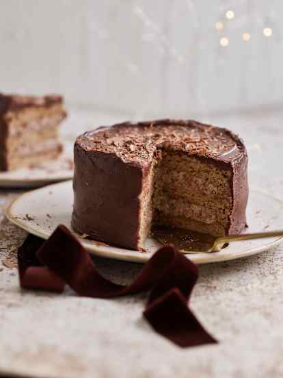 Bolo de chocolate com recheio de mascarpone