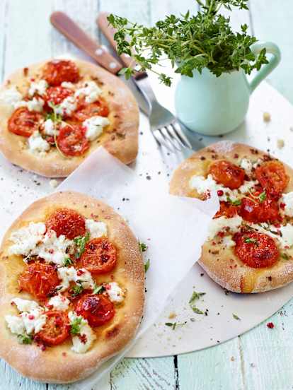 Mini-Pizzen mit Ziegenkäse