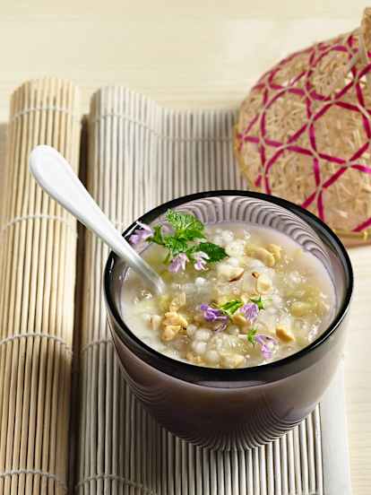 Sobremesa de sagu com banana