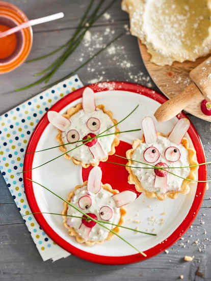 Tartelette aux radis et fromage frais