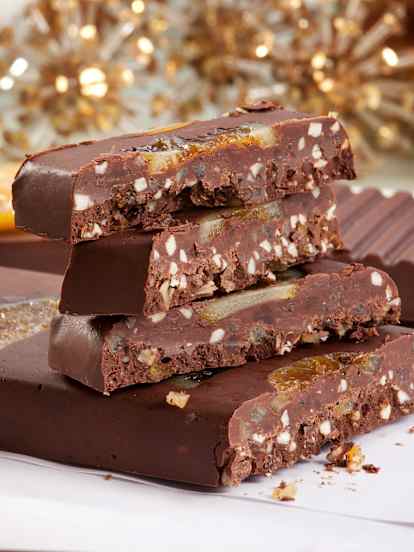 Turrón de chocolate y naranja