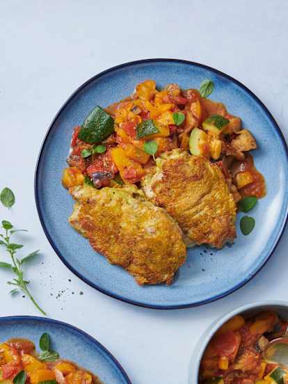 Poulet-Piccata auf Ratatouille