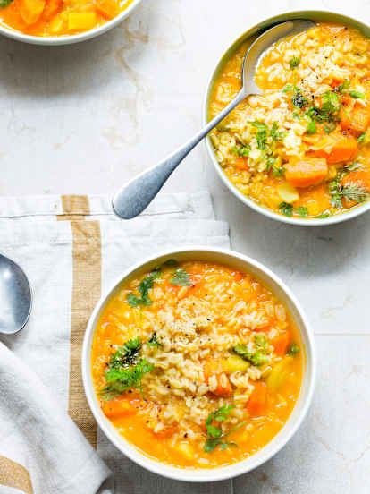 Soupe complète au blé et aux légumes