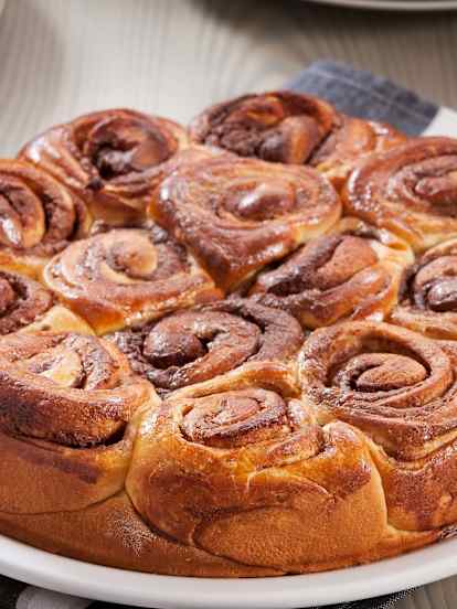 Brioche com creme de chocolate e avelã